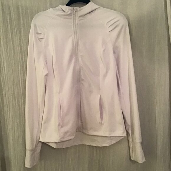 White lightweight jacket zip up with hood - Picture 1 of 3